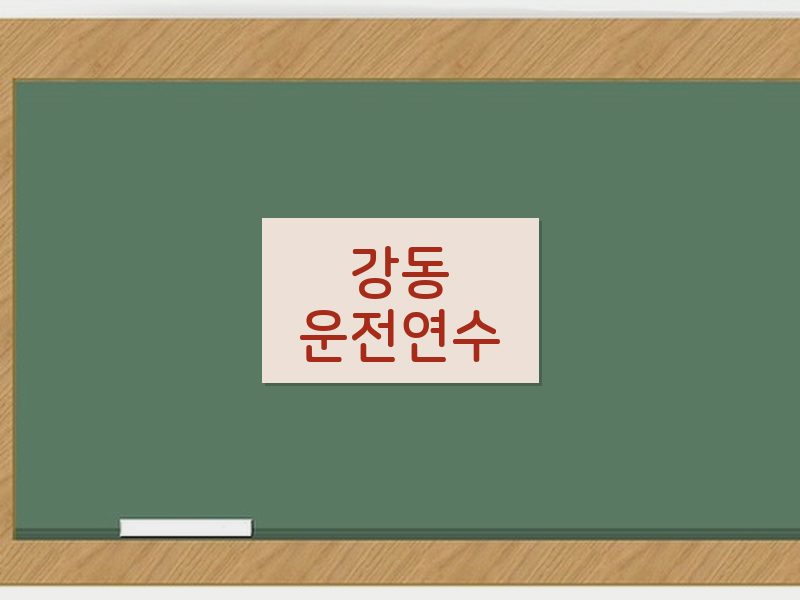강동운전연수 후기
