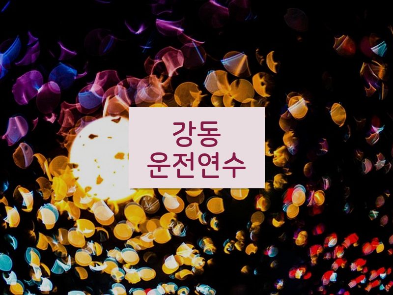 강동운전연수 후기