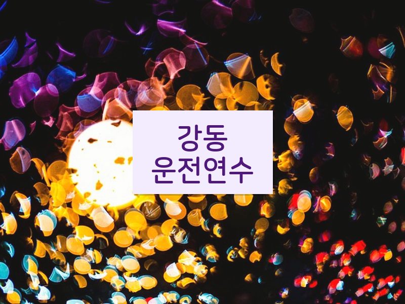 강동운전연수 후기