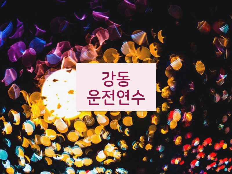 강동운전연수 후기