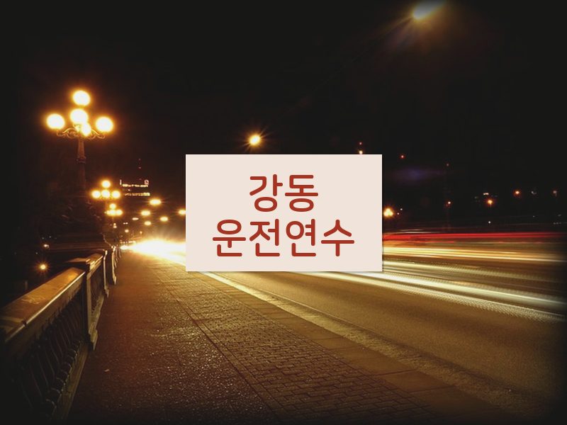 강동운전연수 후기
