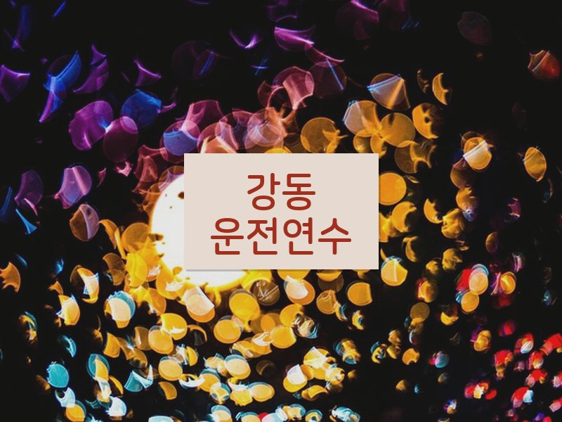 강동운전연수 후기