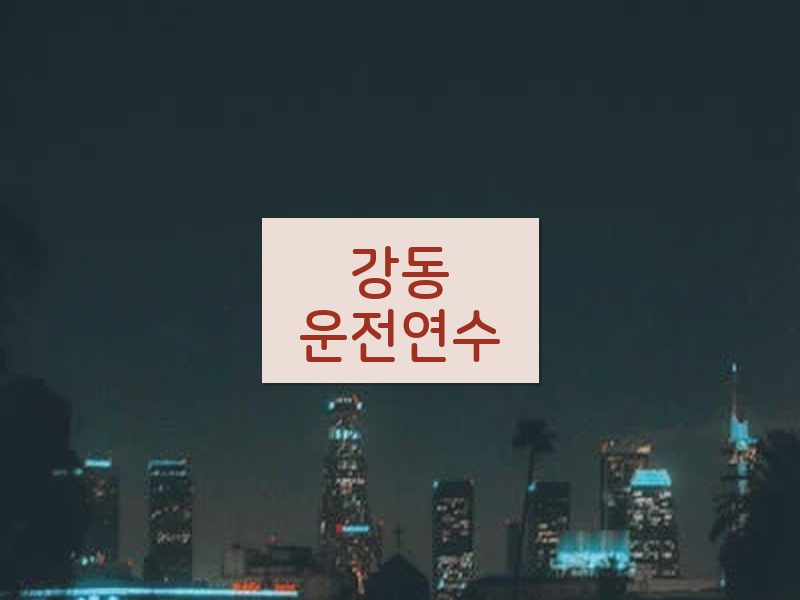 강동운전연수 후기