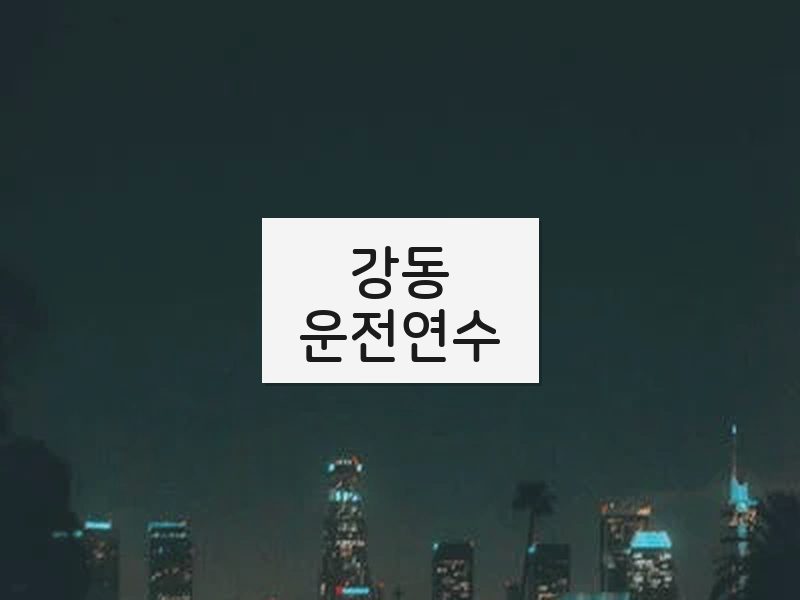 강동운전연수 후기