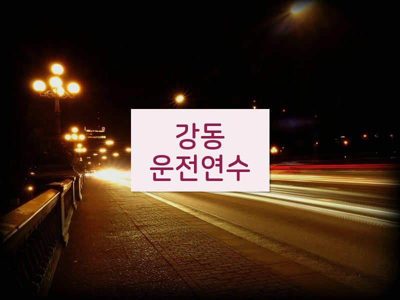 강동운전연수 후기
