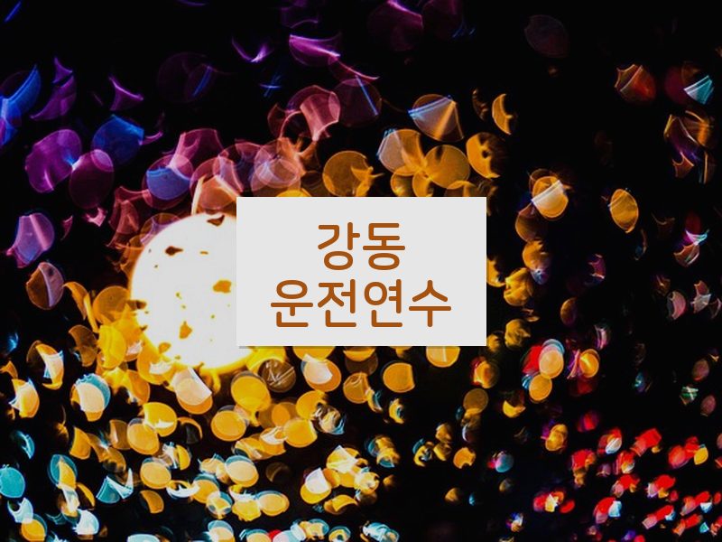 강동운전연수 후기